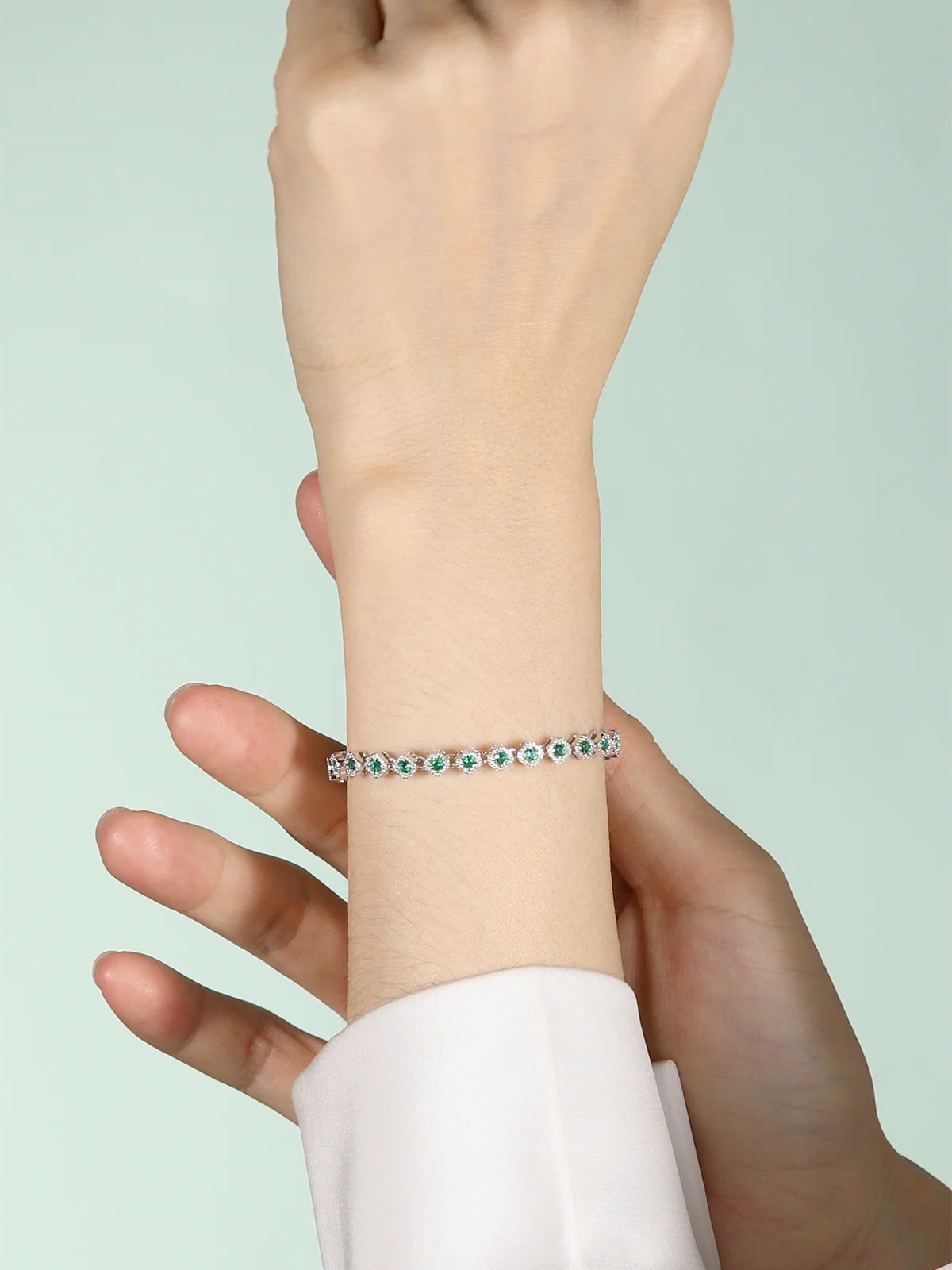 TYYL 2 мм Теннисный браслет с сапфиром для женщин и мужчин, серебро 925 пробы, 4 листа клевера, ободок, браслеты с драгоценными камнями, женские ювелирные изделия, браслет