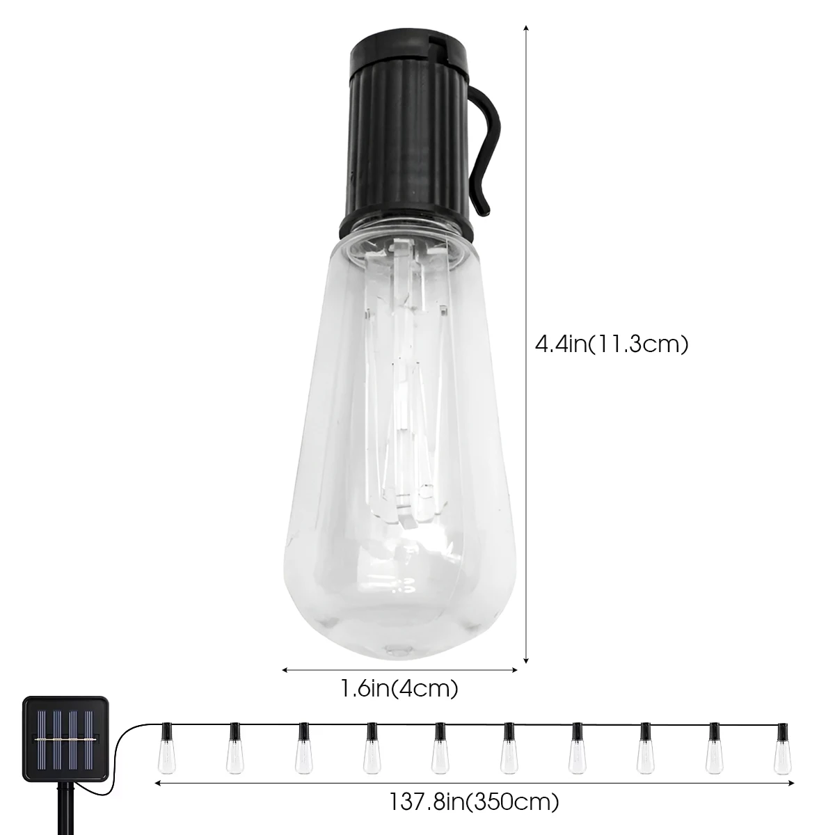Edison Bulb Halloween Atmosphere Lights Outdoor LED Solar String Lights 3.5 Metres 10 Bulbs Celebration Party Decorations