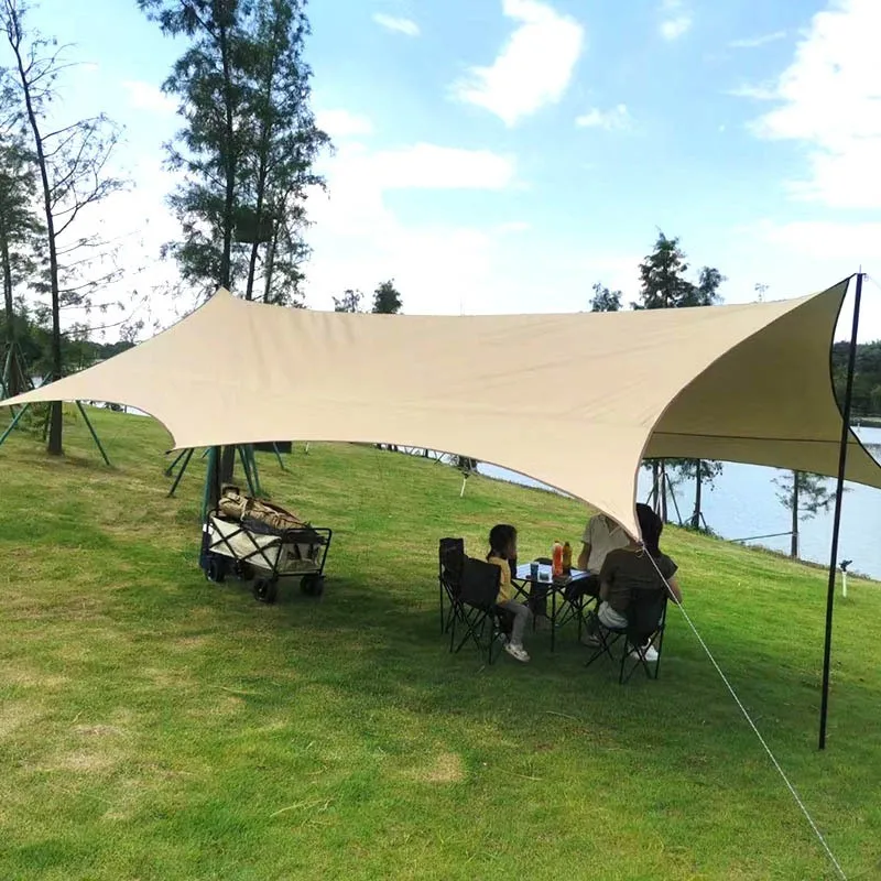 Wholesale Portable Ultralight Large Sun Shade Canopy Waterproof Folding Outdoor Camping Shelter Two Bedrooms Custom Logopromote