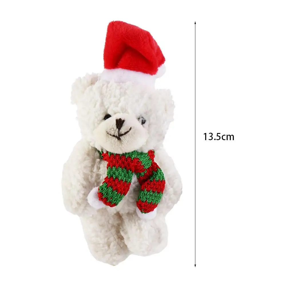 Bear Scarf Flower Christmas Plush Bear Plush Soft Christmas Bear Doll Cartoon PP Cotton Christmas Bear Plush Pendant