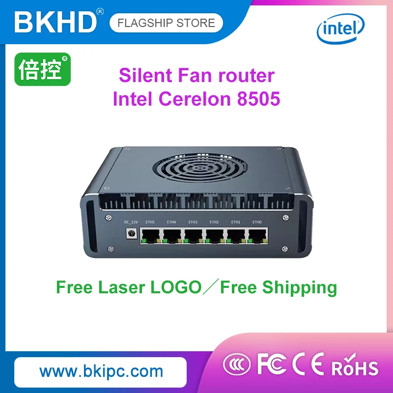 BKHD G31F Pentium 8505 Dual Core Silent Fan Router Mini Host 6x2.5Gb Ethernet Compatible PVE ESXi Pfsense 1449NP