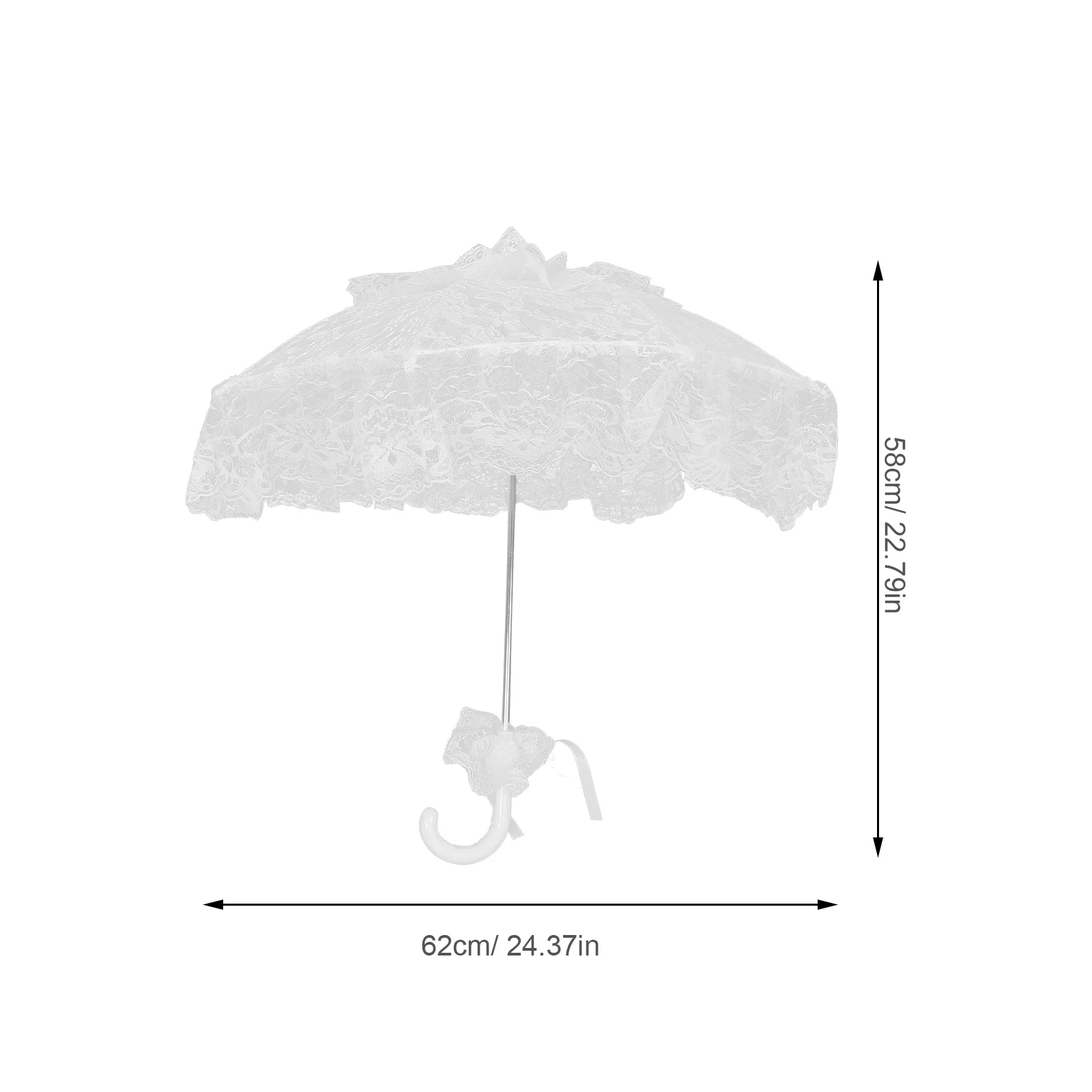 مظلة شمسية من الدانتيل رومانسية بيضاء ظلة للعروس الزفاف الظل في الهواء الطلق حفل ديكور الزفاف التبعي #3