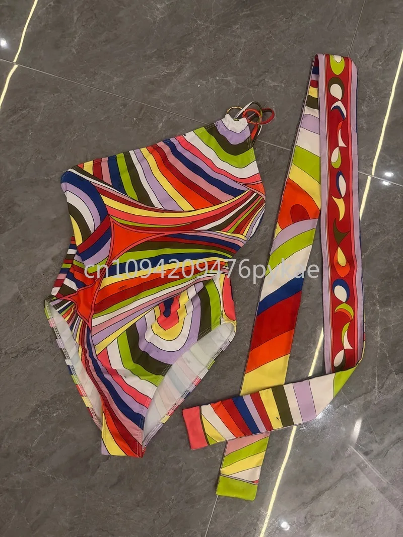Роскошный дизайн, женский красочный шарф, купальник, дизайнерский бренд, женский сексуальный комплект бикини с повязкой на голову