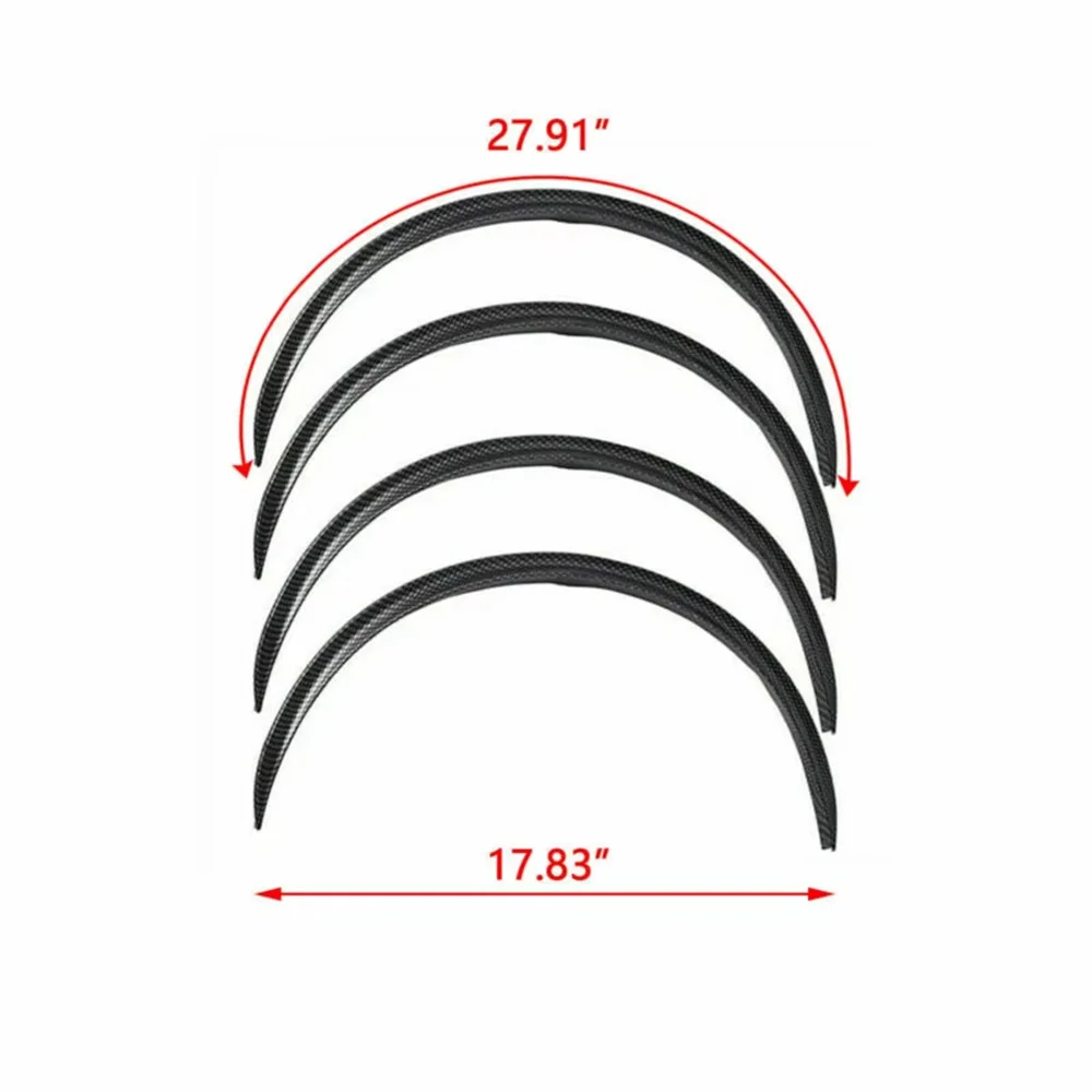 Universal 4PCS Car Body Fender Flares 73cm Rubber Truck Wheel Arches Eyebrow Lip Anti-scratch Strip Sticker Mud Flaps Guard Trim