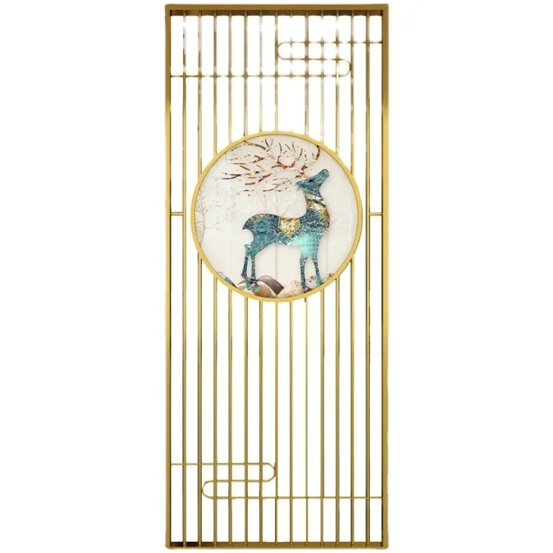 Nordic light luxury wrought iron screen partition, living room new Chinese entrance entrance wall, bedroom entrance