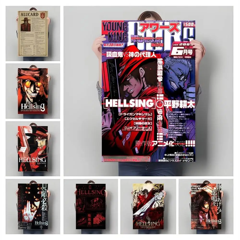 

Vampire Dark Action Anime H-HellsingS Poster Suitable For Living Room,bedroom,bar,Hallway Bar Wall Art Prints Decoration Gifts