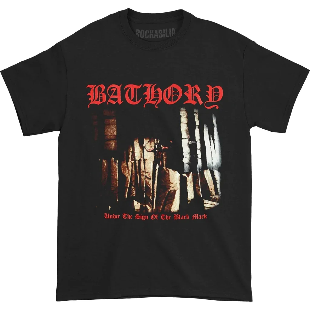 

Футболка Mid-980s Bathory Bla Metal Band American Retro Oversize High Street ort Sve Хлопковая круглая футболка Ne Summer Faion