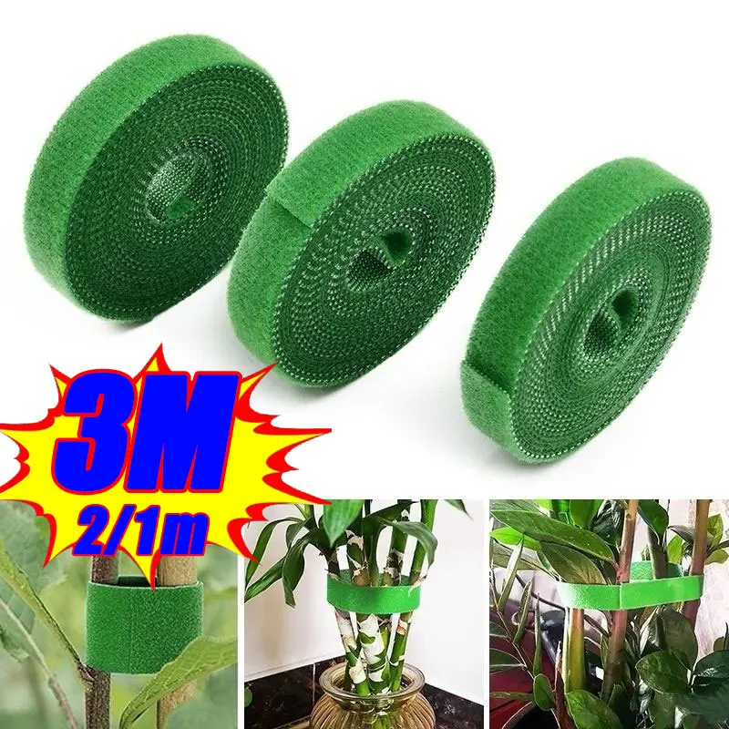 3/1Rolls Nylon Plant Ties Resealable Cable Ties Self Adhesive Plant Fastener Tape for Support Grape Vines Tomato Garden Supplies