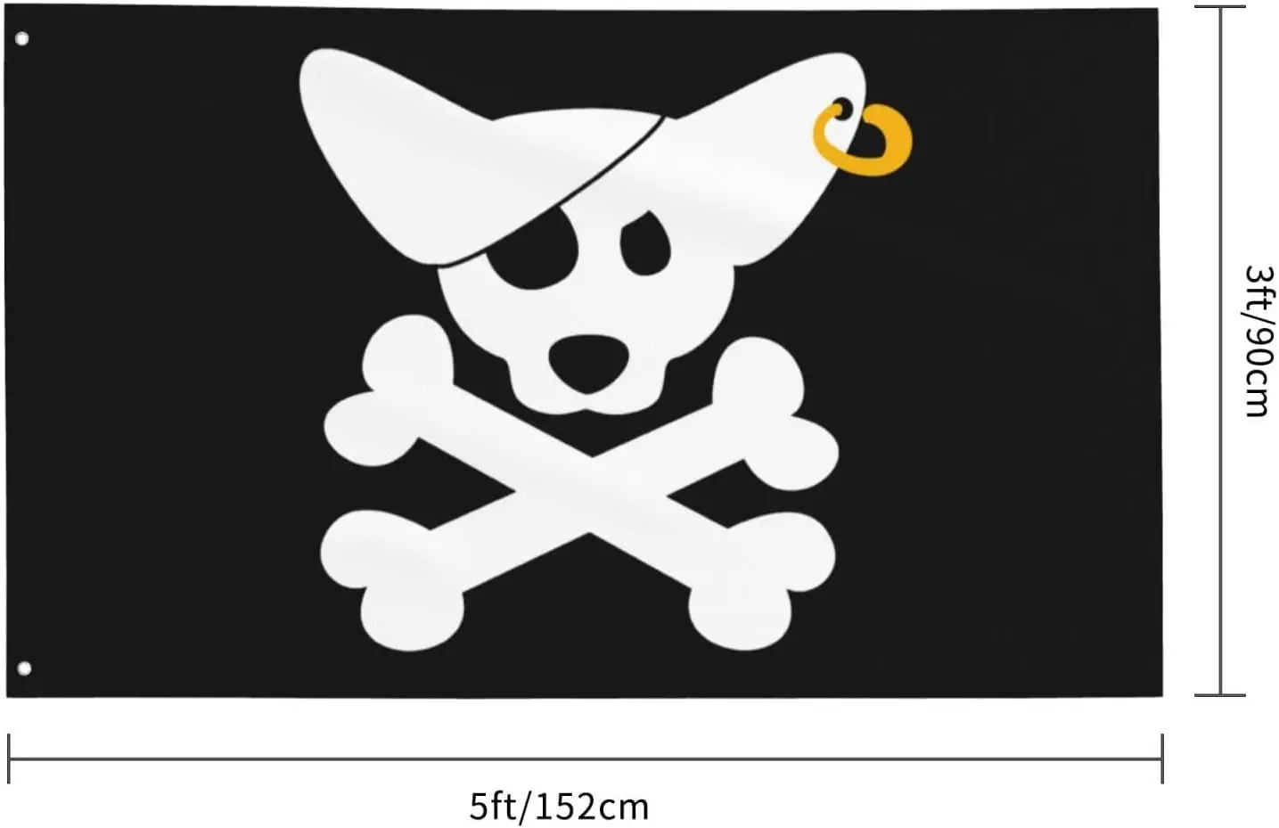 Flagnshow 100% Polyester Pirate Dog Skull Flag