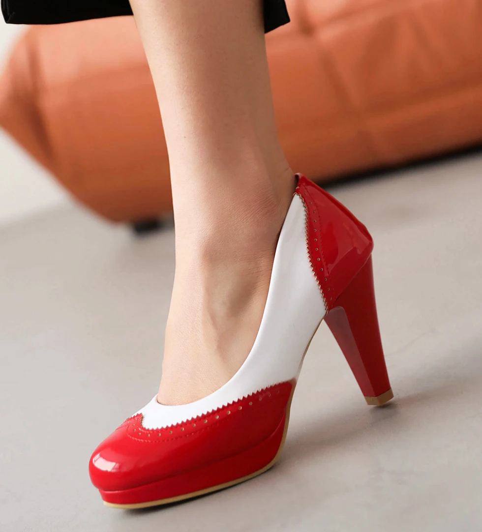LIHUAMAO patent leather women high heel pumps stiletto heel platform mary jane shoes fashion shoes footwear work party wedding