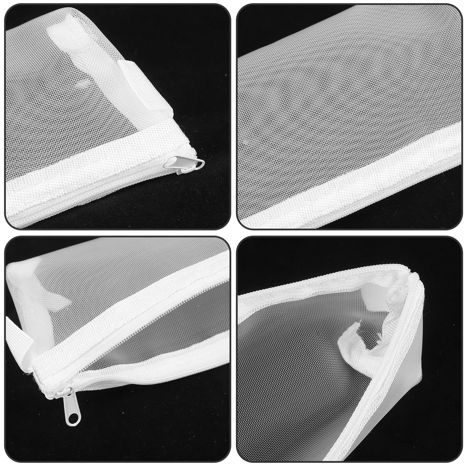 

Clear Mesh Pencil Case White Portable Bag for Student Storage Exam Large Capacity Lightweight Perfect for Sketching