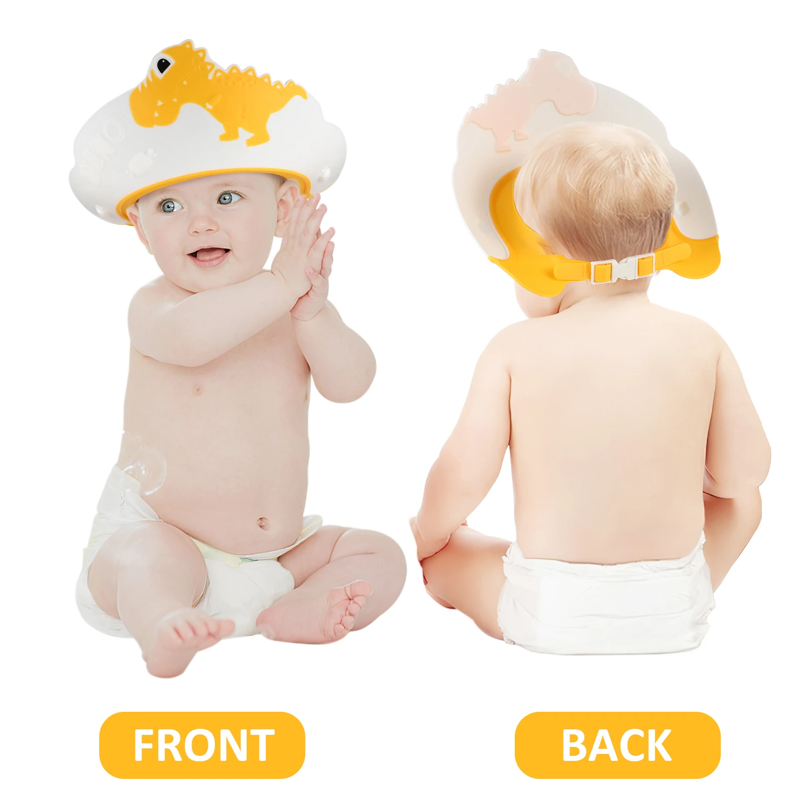 

4 Pcs Shower Hat Set Child Kids Baby Hair Cap Has Shampoo Caps Wash Bath Adjustable Man