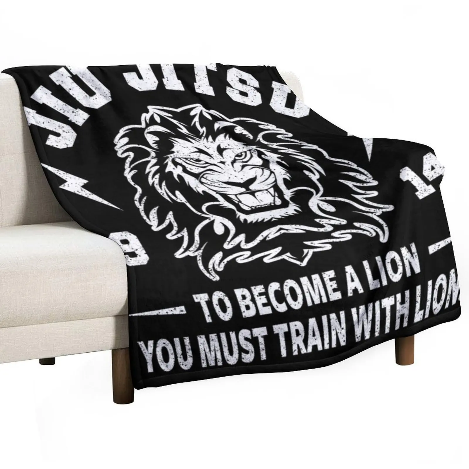 JIU JITSU - BECOME A LION - BJJ Throw Blanket Camping for babies Blankets