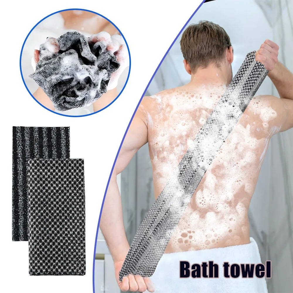 Toalha de banho de espuma suave estilo japonês coreano, toalha para esfoliação nas costas, uso doméstico, longo, unissex, acessório de banho macio