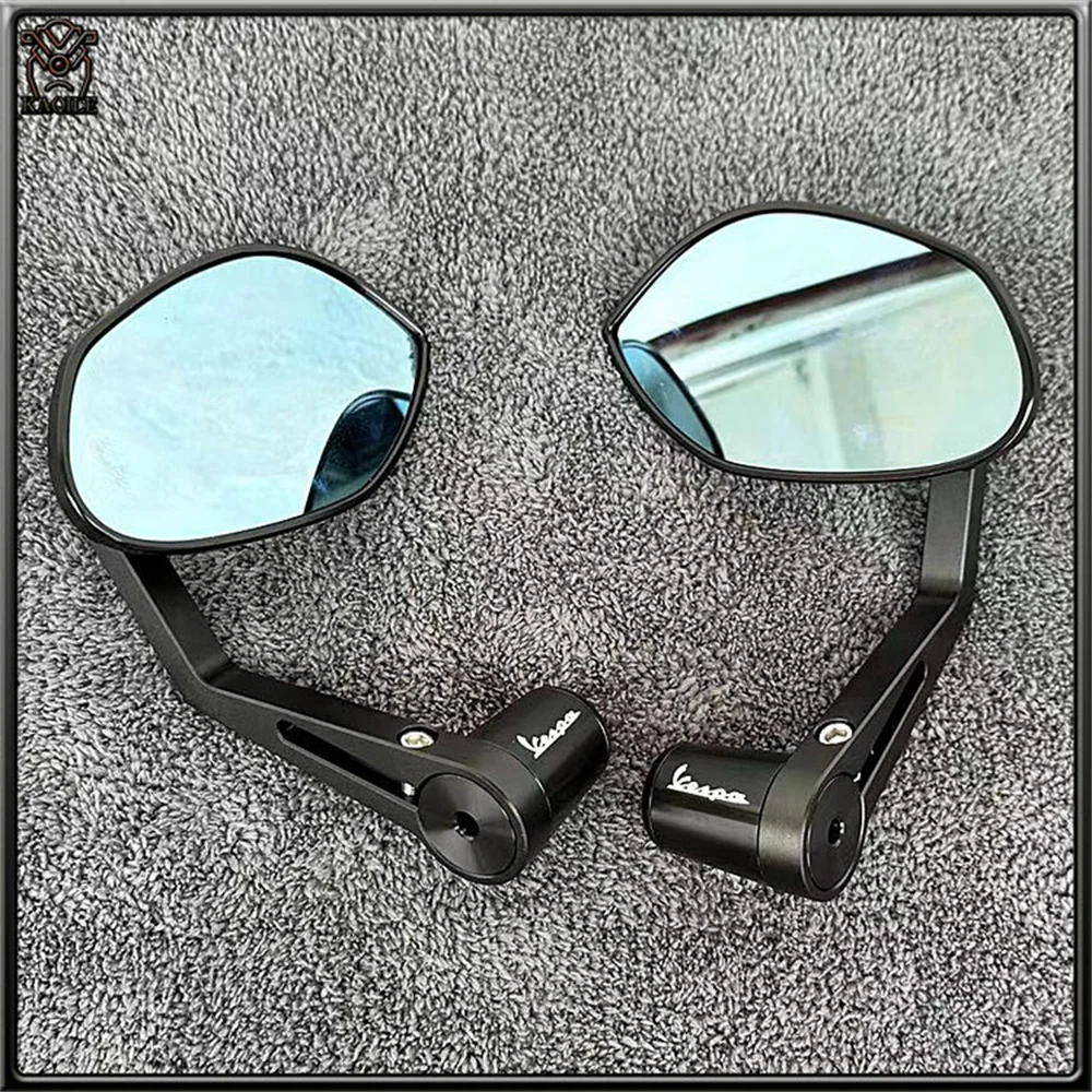 For Vespa Primavera 150 GTS300 GTV Sprint 150 Motorcycle Handlebar Bar End Rear View MirrorsBalance Slider Grip Plug Side Mirror