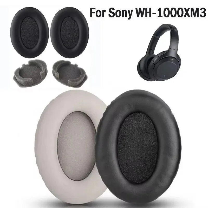 1 Paar Ersatz-Ohrpolster Schaumstoff-Ohrpolster für Sony WH-1000XM3 Kopfhörer Ohrmuschel WH1000XM3 WH 1000 XM3 Kopfhörer-Hülle Headset