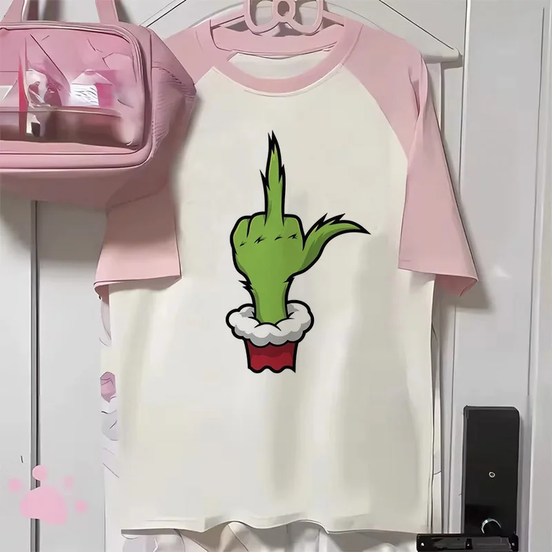 Aesthetics T-shirt Christmas Printed Top Tees Women Punk Kawaii Pastel Shirt Retro Graphic Women Classic T Shirt Girls