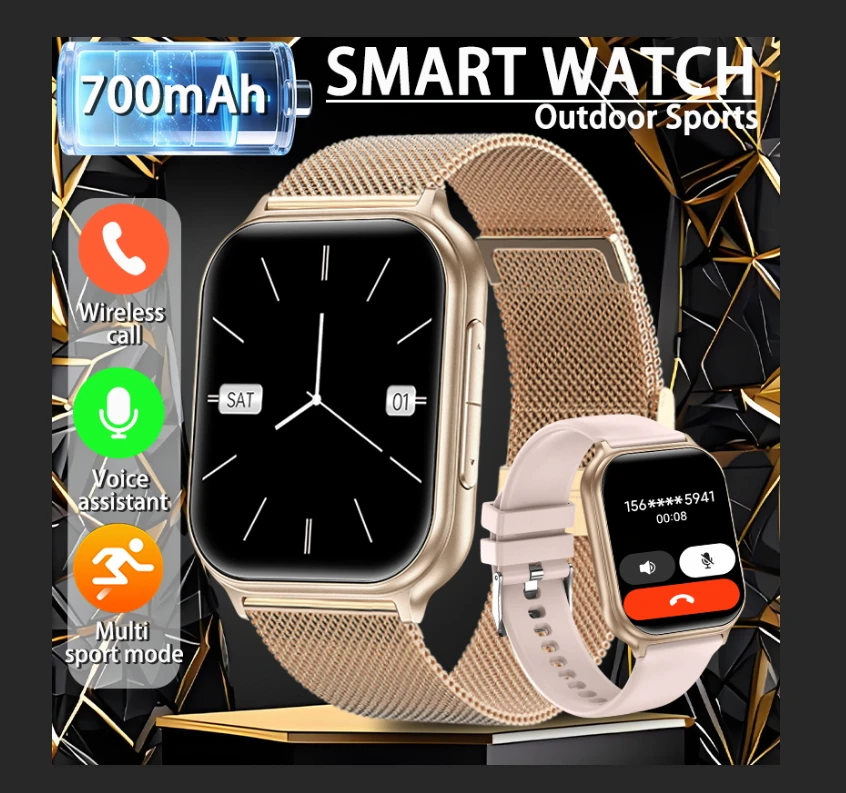 2026 Smartwatch Bluetooth Call IP68 Waterproof, Outdoor Sports Tracker, Unisex, Best Gift