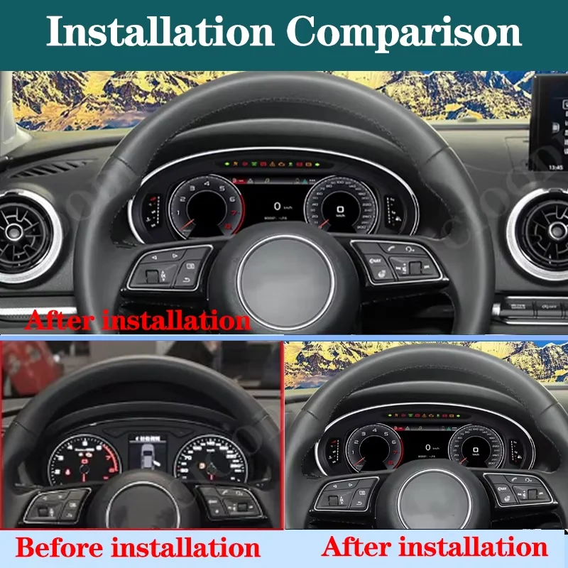 10.25 Inch Lcd Dashboard Display For Audi A3 2014-2020 Odometer Speedometer Screen Virtual Cockpit Digital Cluster Instrument