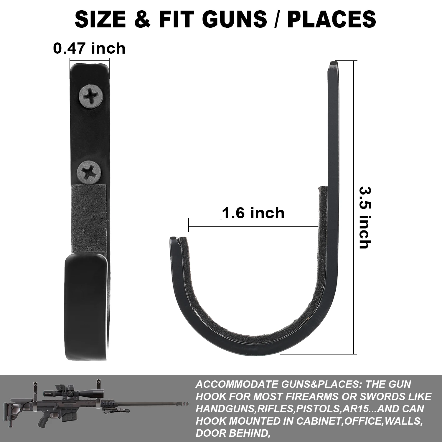 

Gun Rack Storage Rifles Shotgun Hooks Wall Mount Hangers For Any Rifles Shotguns Archery Bow With Soft Padding And Heavy