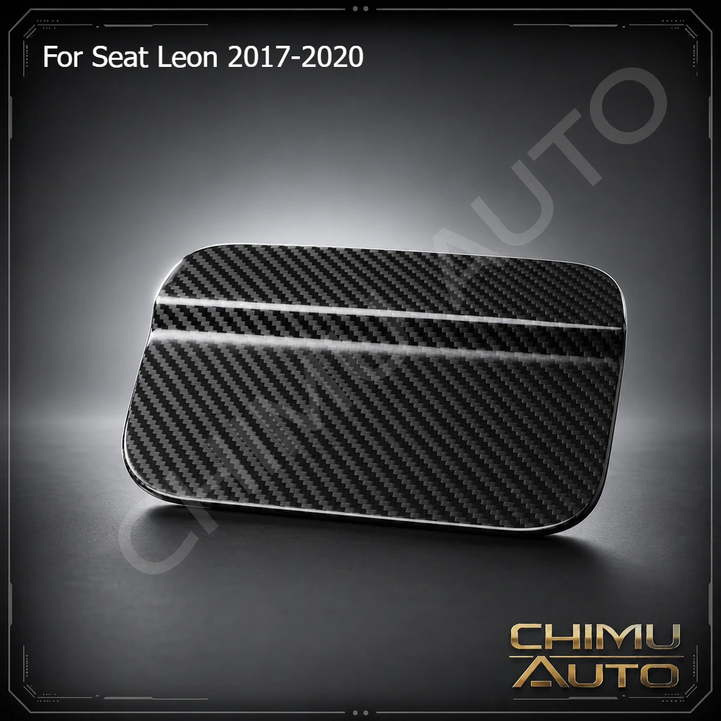 【CHIMU AUTO】Carbon Fiber Style Fuel Door Cover for Seat Leon 2017-2020, Exterior Side Panel Decorative Trim Auto Accessory