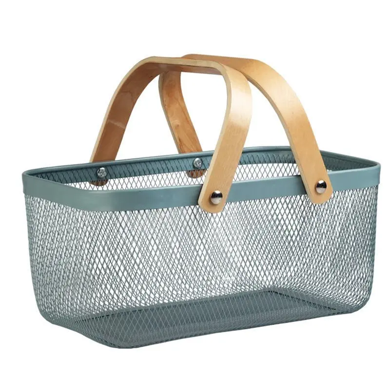 

A84E-Wire Container For Fruits For Home Organization Sundries Storage Basket 1Pc Thick And Makeup Tools And Items