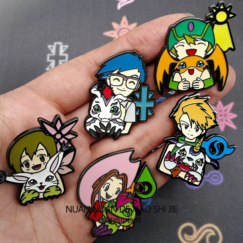 Digimon Adventure Kawaii Yagami Taichi Agumon Metal Brooch Backpack Clothing Badge Decoration Couple's Ornaments Birthday Gifts