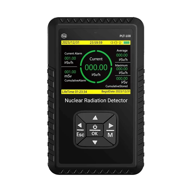 Geiger Counter Nuclear Radiation Detector - Portable Handheld Beta Gamma X-Ray Radiation Monitor Meter With LCD Display