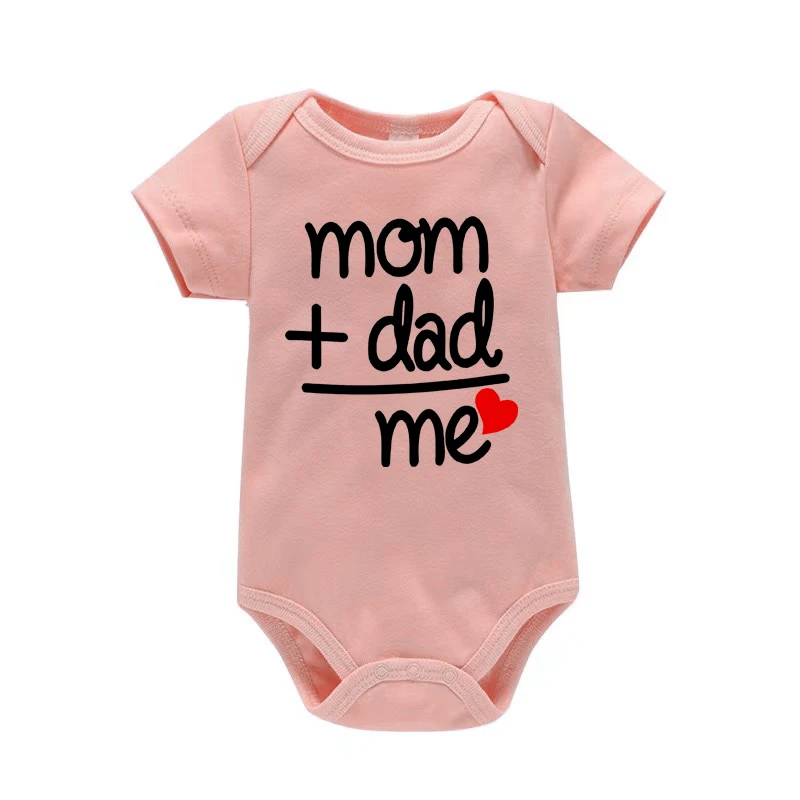 Dad Plus Mom Equals Me Funny Letter Baby Onesies Baby Boys Girls Romper Infant Clothing Newborn Costume Baby Clothes