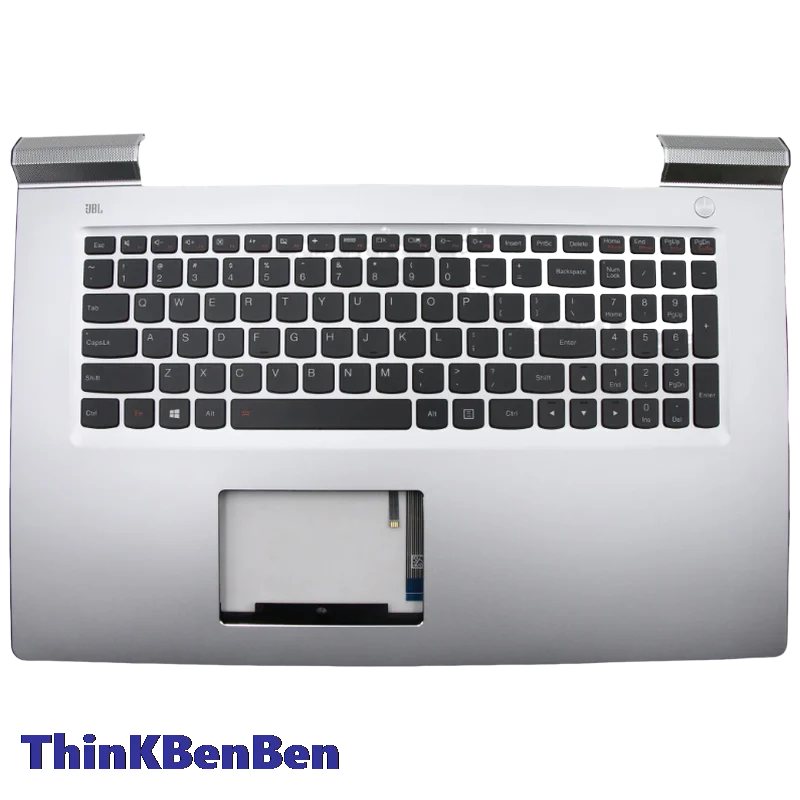 US English Silver Keyboard Upper Case Palmrest Shell Cover For Lenovo Ideapad 700 17 17ISK 5CB0K93616