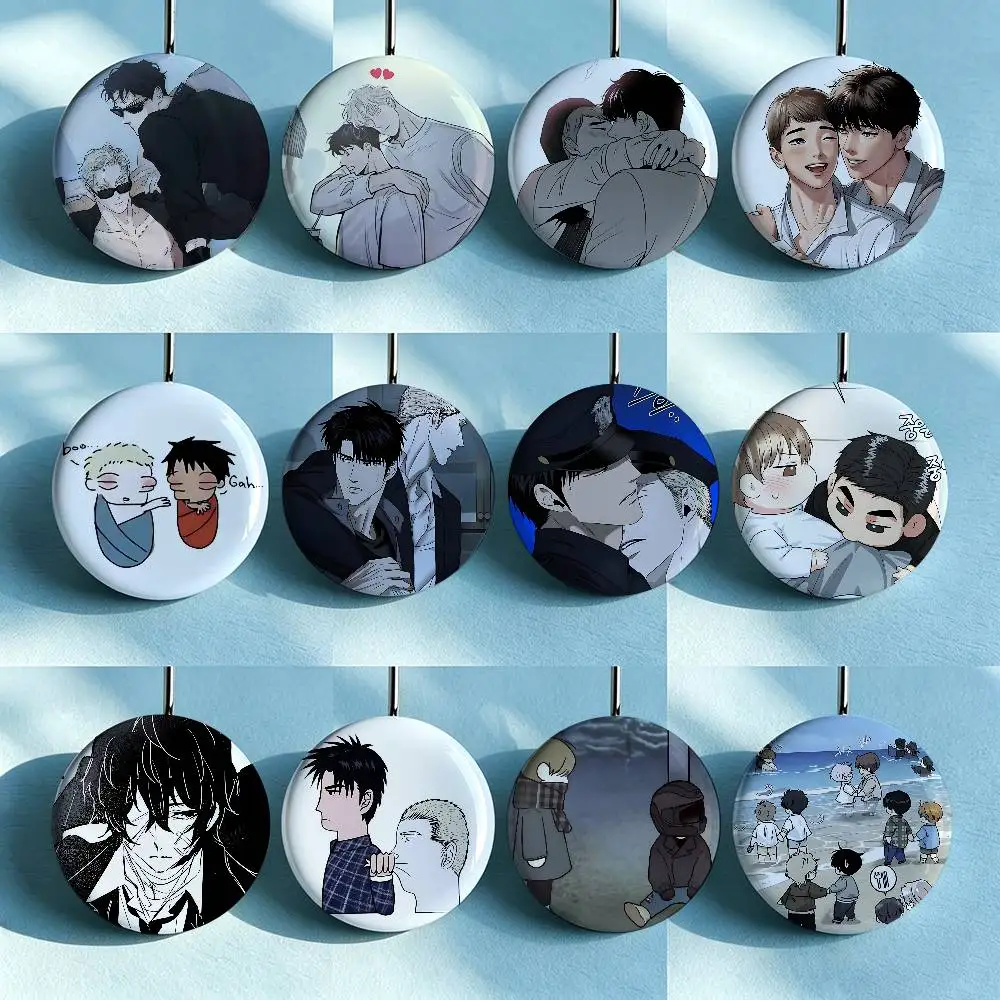Korean Comics Collection Badge Pins For Friend, Backpack, Clothing, Collectible Accessories, Jewelry Gift