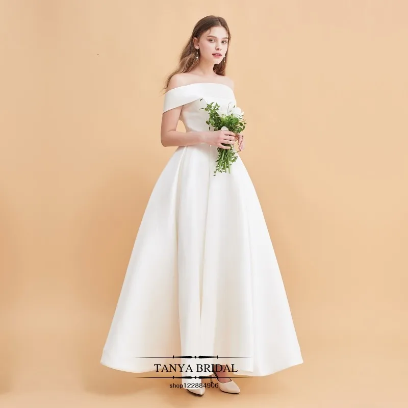 Robe de Mariée Courte en Satin Simple pour Petit Homme, Vêtement de Voyage, Vente aux enchères, Nouvelle Collection Été 2022