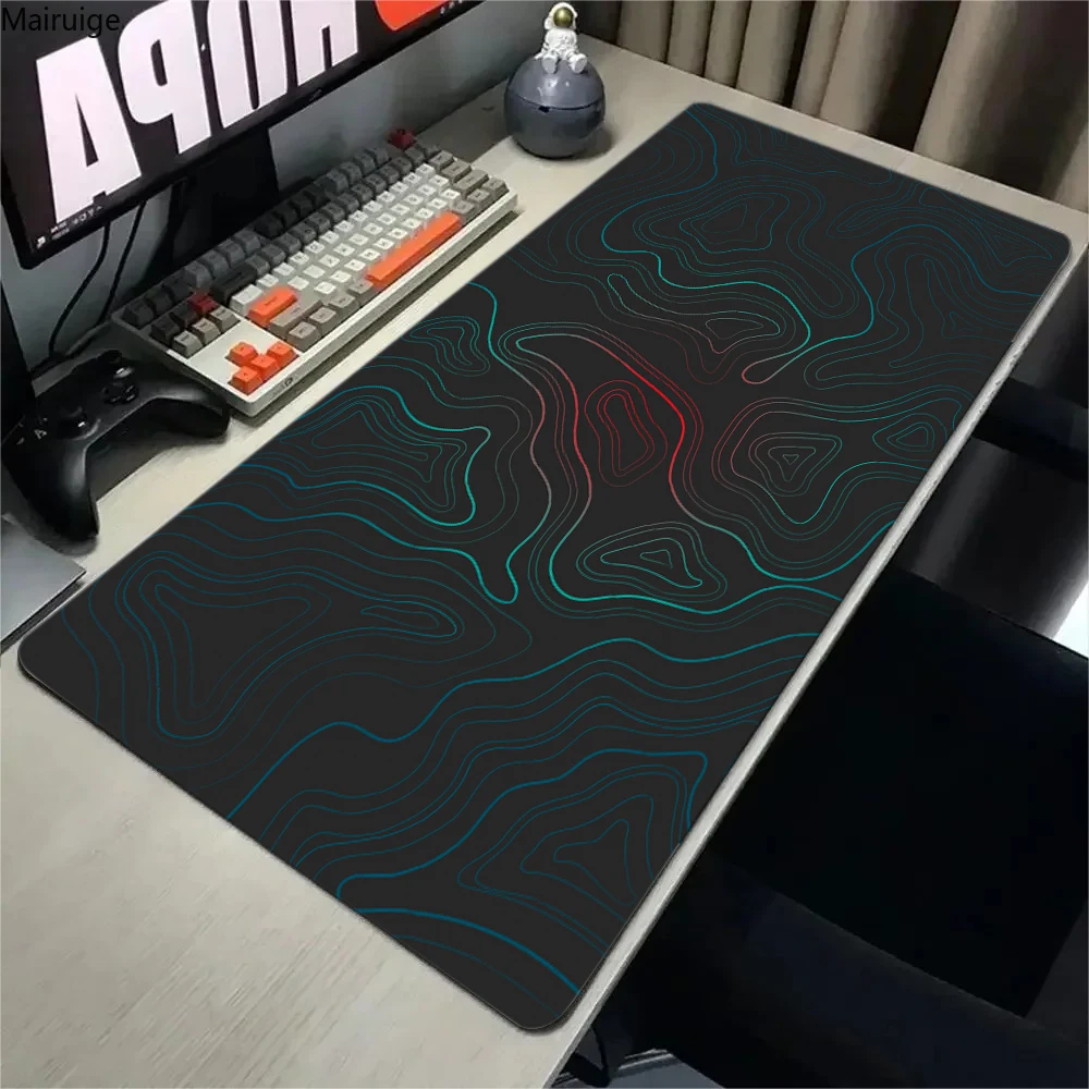 new Black Desk Accessories Topographic Mouse Pad Strata Liquid Mousepad Office Accessories Gamer Desk mat Gaming Setup Table