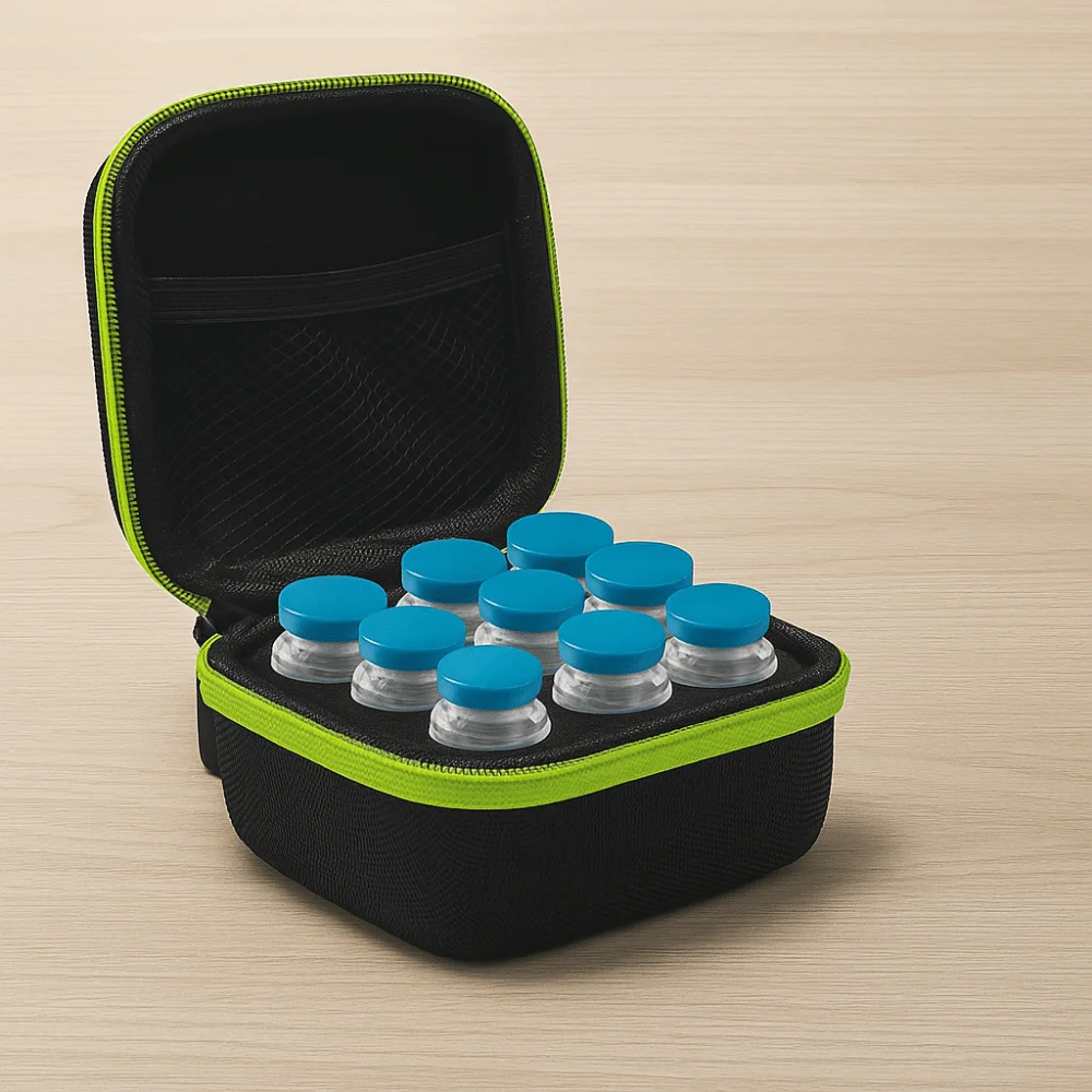 10ML 9 Vials Storage Case EVA Large Capacity Insulin Organizer Wear-resistant Waterproof Essentials Oil Case Diabete Management