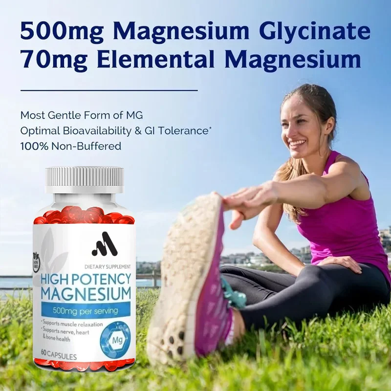 Efficient Magnesium Capsules - Highly Absorbent Magnesium Citrate - Bone Health Support - Non GMO, Pure and Gluten Free