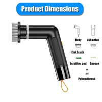 AT28-Kitchen Scrubber Handheld Automatic Crevice Cleaning Brush Cordless Electric Rotating Shower Scrubber