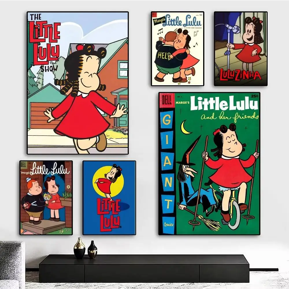 1pc The Little L-Lulu Show Anime Poster Sticker Print Waterproof Wall Art For Living Room Bedroom Home Decor
