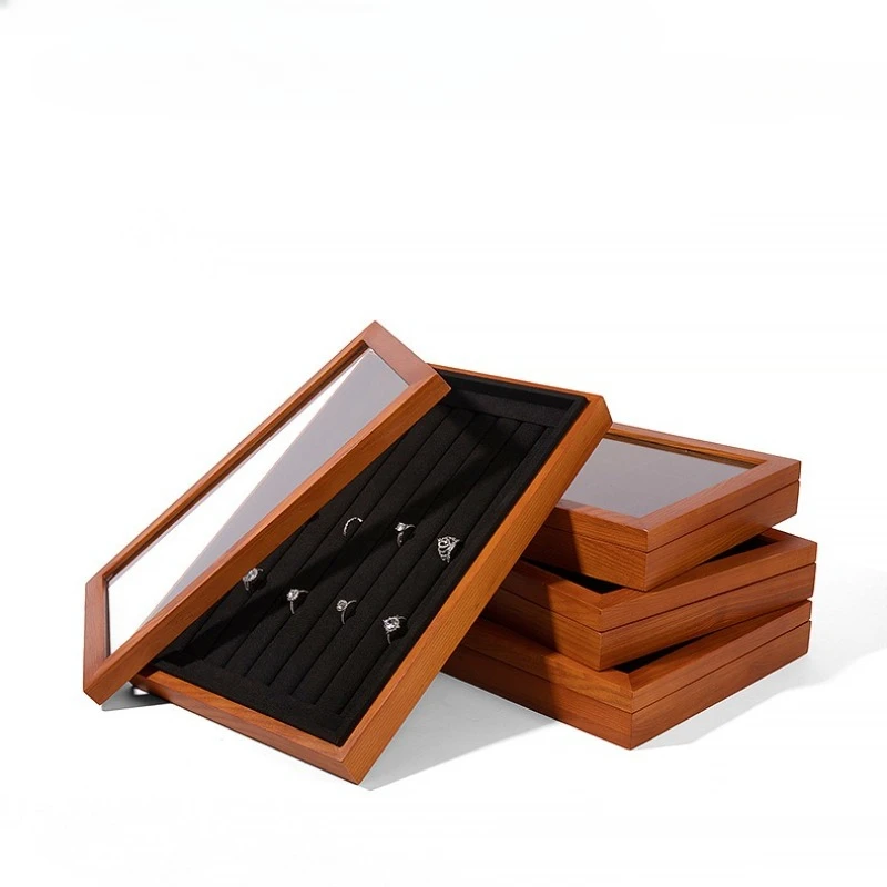 

Шкатулка для драгоценностей из цельного дерева с крышкой, лоток для хранения жадеита и нефрита, кольцо-гвоздик, серьги-гвоздики, кулон, витрина, антиокислительный лоток для ювелирных изделий