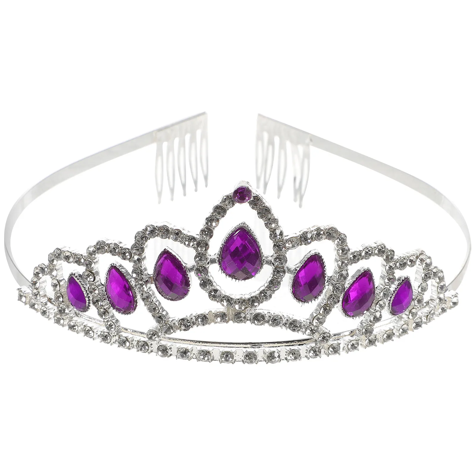 

Beautiful Bridal Crown Headband Tiara Delicate Crystal Rhinestones Hair Accessory with Small Comb for Wedding Prom Dance