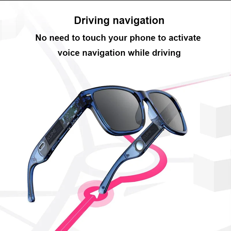 2024 nuovo XIAOMI Mijia KUMI Meta V1 Smart Audio Glasses Bluetooth 5.0 microfono integrato per rispondere alle chiamate IPX4 impermeabile