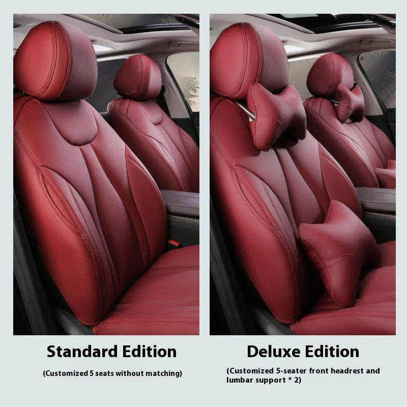 맞춤형 풀 커버리지 자동차 시트 쿠션 사계절용 유니버설 천연 가죽 PVC 커버 통기성 후방 디자인 테슬라 3 Y S용