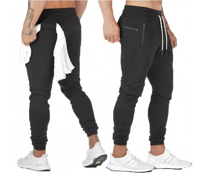 2026 New Men's Fitness Training Running Sweatpants with Elasticated Fit, Drawstring, and Cinch Belt for Spring and Autumn