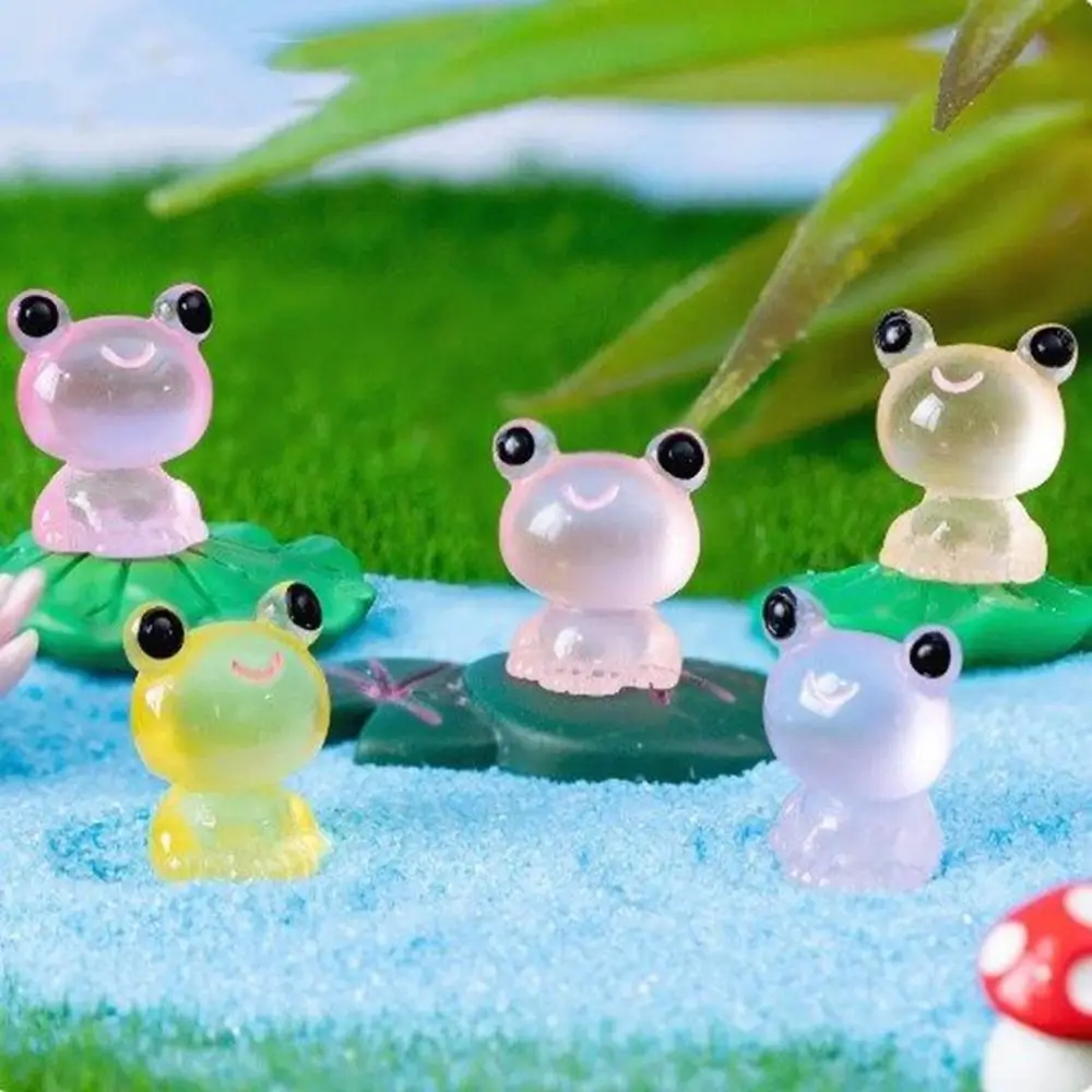 

Desktop Ornaments Micro Landscape Mini Glow Frogs Glow At Dark Cute Luminous Frog Ornaments Small Garden Frogs Miniatures Yard