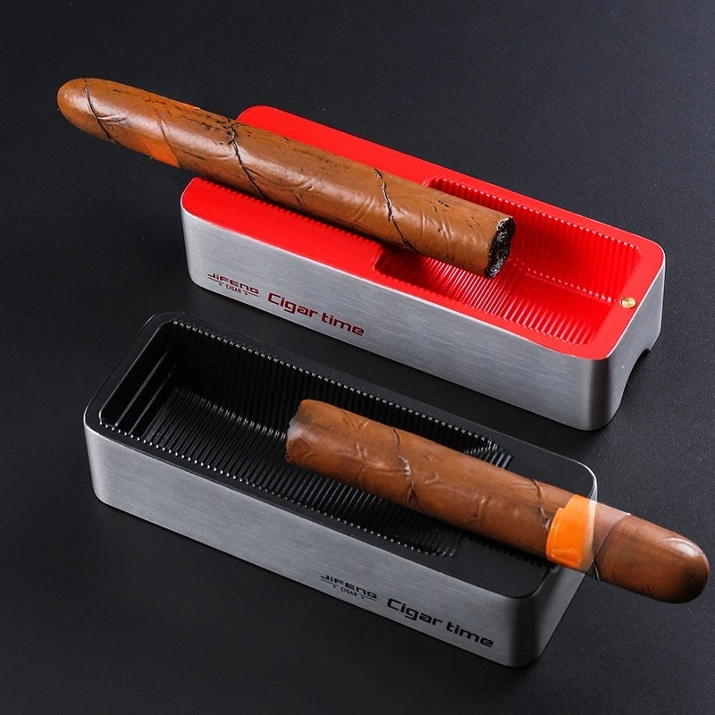 

Jifeng Creative Dual-purpose Ashtray Cigar Trough Portable Ash Tray Travel Cigar Rack Cigar Holder Accessories Tool Single Slot