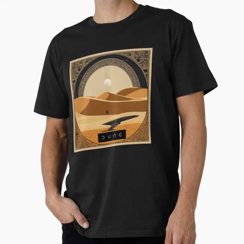 

Dune movie Arrakis 1104 The Sandworm Vintage Sci fi Gift T shirt for man Large size Tops Retro Dune Graphic Print Clothes