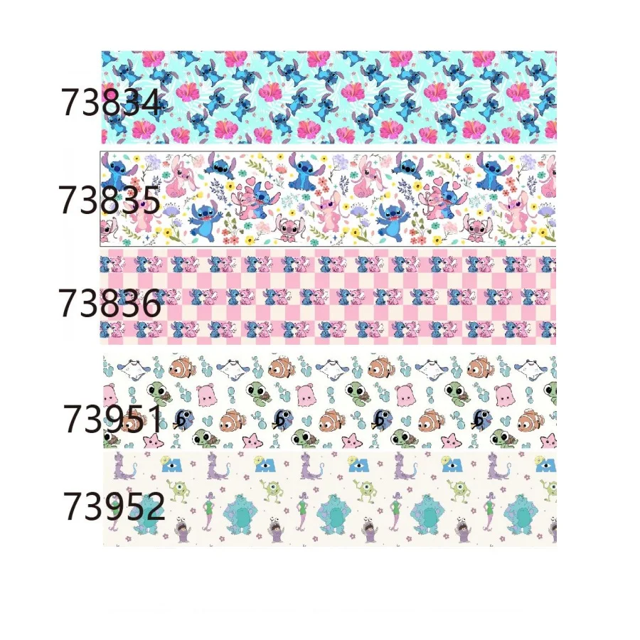 

5Yards Disney Cartoon Stitch Grosgrain Ribbon Printed Ribbons for Hairbows DIY Craft Materials