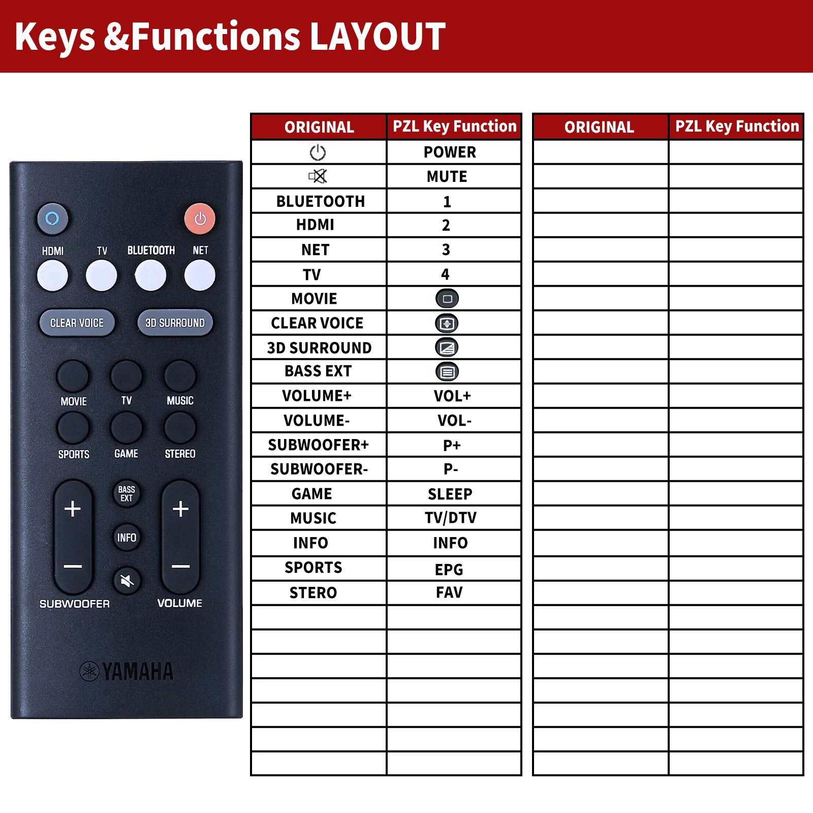 VCQ9140 استبدال مكبرات الصوت التحكم عن بعد متوافق لياماها الصوت بار ATS-1080 ATS-1090 ATS-2090 YAS-1080 YAS-109 YAS-209 #3
