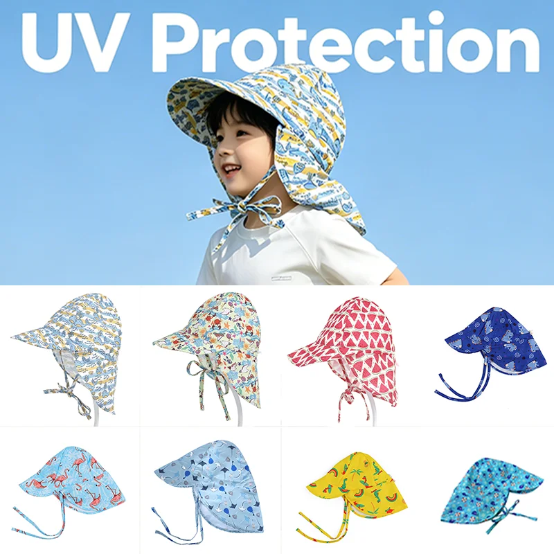 

Baby Sun Protection Hats Wide Brim Anti UV Adjustable Lightweight Beach Sun Hat Kids Quick Drying Portable Travel Outdoor Caps