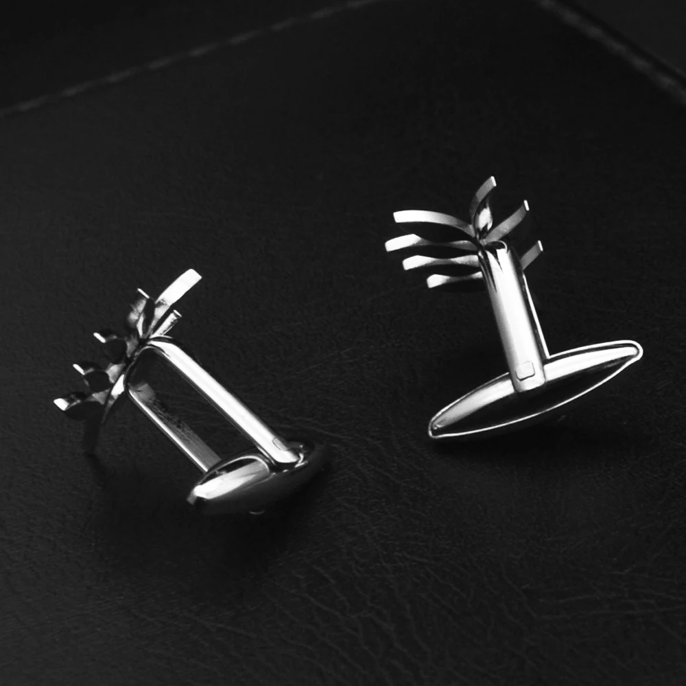 Wholesale Fashion Cufflinks Stainless Steel Olive Branch Pattern Cuff Ornaments Wedding Father Husband Holiday Gifts