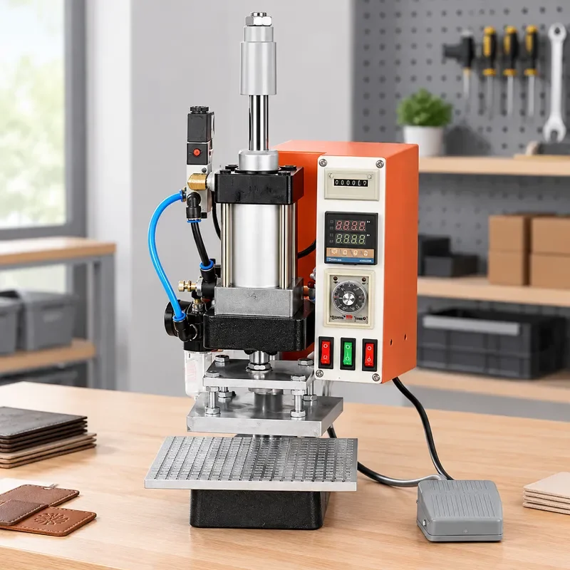 Pneumatic Hot Stamping Machine 220V 110V Heat Press for PVC Card Book Leather Paper Wood Custom Logo Embossing Equipment